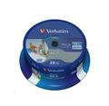 VERBATIM BD-R SL Datalife 25GB 6x WIDE PRINTABLE spindle 25pck/BAL
