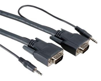 VGA kabel propojovací M/M + jack 3,5 M/M 6m stíněný